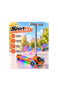 Maxpro Scooter Müzikli Işıklı 3tekerli Katlanabilir 3+yaş 3kademe Direksiyon Ayarı Turuncu Maxpro Scooter Müzikli Işıklı 3tekerli Katlanabilir 3+yaş 3kademe Direksiyon Ayarı Turuncu