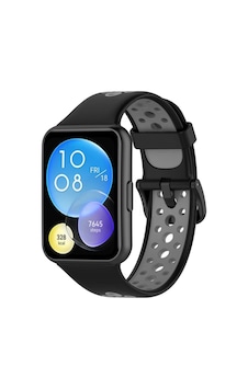 Gld-spt- Newface Huawei Watch Fit 2 Spor Delikli Kordon - Siyah-gri Gld-spt- Newface Huawei Watch Fit 2 Spor Delikli Kordon - Siyah-gri