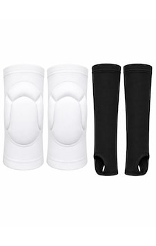 4 Parça Voleybol Dizlik Koruma Seti 2 Adet Voleybol Dizliği 2 Adet Voleybol Elliği Darbe Emici Nefes Alabilir Koruyucu Siyah - Beyaz 4 Parça Voleybol Dizlik Koruma Seti 2 Adet Voleybol Dizliği 2 Adet Voleybol Elliği Darbe Emici Nefes Alabilir Koruyucu Siyah - Beyaz