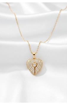 Çekirdekjewelry 925 Ayar Gümüş Kişiye Özel Kalp Kolye Gold