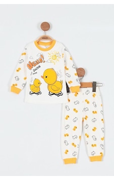 Bilge Trend Ördekli Çocuk Pijama Takımı % 100 Pamuk Beyaz Bilge Trend Ördekli Çocuk Pijama Takımı % 100 Pamuk Beyaz