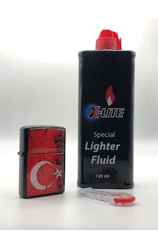 Türk Bayrağı - Benzinli Çakmak X-lite Benzin Gazı 120 Ml Ve 5'li Çakmak Taşı Hediyedir Türk Bayrağı - Benzinli Çakmak X-lite Benzin Gazı 120 Ml Ve 5'li Çakmak Taşı Hediyedir