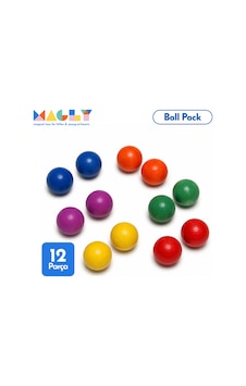 Magly Ball Pack Top Seti Ball Run İle Uyumlu Top Eklentisi - Çocuklar İçin 12 Adet Renkli Ahşap Top Magly Ball Pack Top Seti Ball Run İle Uyumlu Top Eklentisi - Çocuklar İçin 12 Adet Renkli Ahşap Top