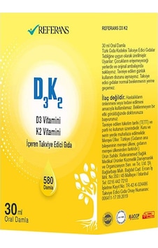 Referans Vitamin D3k2 30 Ml 580 Damla Referans Vitamin D3k2 30 Ml 580 Damla