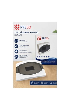 Predo 12'li Sıva Altı Sigorta Kutusu Şeffaf Füme Kapaklı 12 Modül Predo 12'li Sıva Altı Sigorta Kutusu Şeffaf Füme Kapaklı 12 Modül