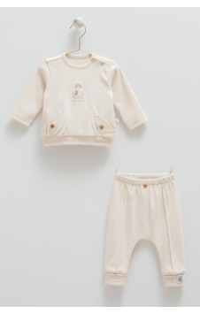 Caramell Good Baby Cep Detaylı Alt Üst Takım Bej Caramell Good Baby Cep Detaylı Alt Üst Takım Bej