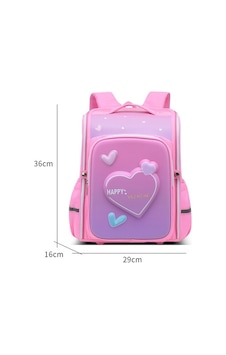 Taros Kalp Kabartmalı Büyük Boy Sırt Çantası 8475 Pembe