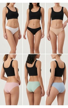 Loule Kadın 6'lı Modal Pamuklu İz Yapmaz Bikini Külot Renkli Set Çok Renkli Loule Kadın 6'lı Modal Pamuklu İz Yapmaz Bikini Külot Renkli Set Çok Renkli