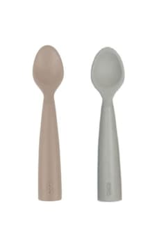 Oioi Nam Nam 2'li Silikon Mama Kaşığı - Bubble Beige / Powder Grey Bej - Gri