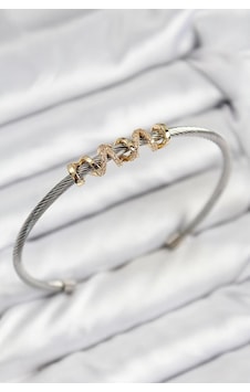 Çelik Zirkon Taşlı Gold & Gümüş Renk Kadın Bileklik Gümüş Çelik Zirkon Taşlı Gold & Gümüş Renk Kadın Bileklik Gümüş