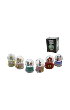 Go İthalat Büyük Boy - 10cm Pilli - Işıklı Müzikli Kar Küresi Cam İnsan Figürlü - Desen Mix Renkli H