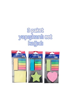 3 Paket Yapışkanlı Not Kağıdı