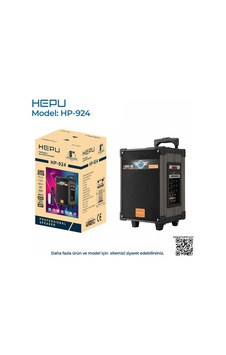 Hepu Hp-924 8'' 20cm Kablosuz 1 El Mikrofon Şarjlı Müzik Kutusu & Mevlüt Anfisi