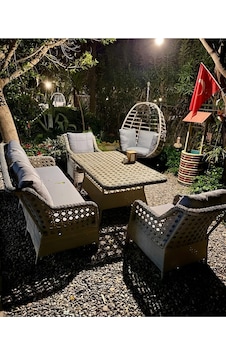 Sercangarden Salincak Hediyeli Rattan Bahçe Takımı Oturma Grubu 3'lü Gri Sercangarden Salincak Hediyeli Rattan Bahçe Takımı Oturma Grubu 3'lü Gri