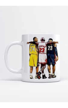 Kobe Bryant Micheal Jordan Lebron James Kupa Bardak Beyaz Kobe Bryant Micheal Jordan Lebron James Kupa Bardak Beyaz
