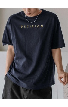 Flood Of Style Erkek Lacivert Decision Baskılı Oversize T-shirt Flood Of Style Erkek Lacivert Decision Baskılı Oversize T-shirt