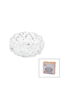 Deli Glass Tyg-1208-2/l1 Yuvarlak Küllük D: 5.2cm Çap: 12.8cm Büyük Dıamond Kristal Şekil Cam