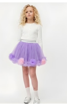 Esila Kids Kız Çocuk Etek Tütü Etek Sarı Renk Mor Esila Kids Kız Çocuk Etek Tütü Etek Sarı Renk Mor