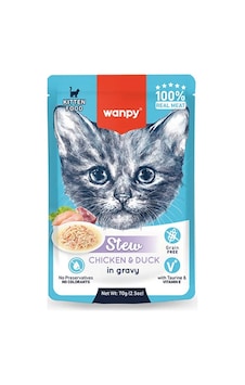 Wanpy Stew Sos İçinde Tavuk Ve Ördekli Yavru Kedi Konservesi 70 Gr 171-20005.01
