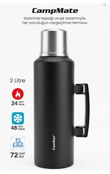 Cooker 2 Litre Kulplu Paslanmaz Çelik Kamp Termos Ckr-2128 Siyah Cooker 2 Litre Kulplu Paslanmaz Çelik Kamp Termos Ckr-2128 Siyah
