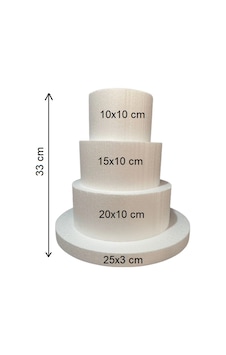 Strafor 3 Katlı Maket Pasta 10x10-15x10-20x10 Cm Tabanlık 25x3 Cm 0 Strafor 3 Katlı Maket Pasta 10x10-15x10-20x10 Cm Tabanlık 25x3 Cm 0