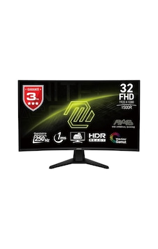 MSI MAG 32C6X 31.5" 250 Hz 1 Ms Full HD Adaptive Sync VA Kavisli Oyuncu Monitör