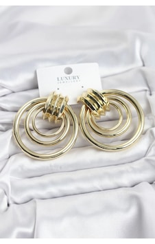 Ceylan Adam Pirinç Gold Renk Halka Model Vintage Kadın Küpe Çok Renkli Ceylan Adam Pirinç Gold Renk Halka Model Vintage Kadın Küpe Çok Renkli