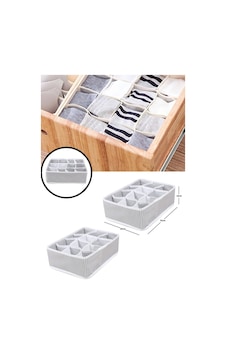 Babylondy 12 Bölmeli Organizer Çekmece Içi Düzenleyici Gri-beyaz Çok Renkli
