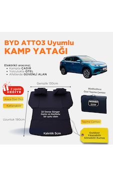 Byd Atto3 Uyumlu Araç Kamp Yatağı Siyah Byd Atto3 Uyumlu Araç Kamp Yatağı Siyah