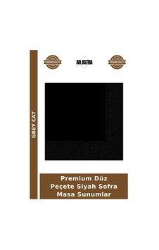 Premium Düz Peçete Siyah Sofra Masa Sunumlar Premium Düz Peçete Siyah Sofra Masa Sunumlar