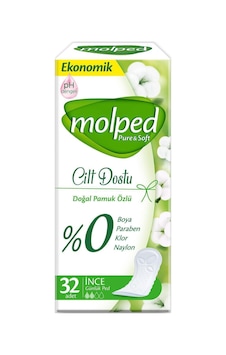 Molped Pure & Soft Cilt Dostu Günlük Ped 32'li Molped Pure & Soft Cilt Dostu Günlük Ped 32'li