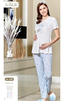 Flz 24-289 Yeni Sezon Hamilelohusa Pijama Takımı Mavi Flz 24-289 Yeni Sezon Hamilelohusa Pijama Takımı Mavi
