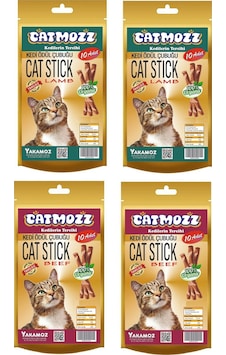 Catmozz Kuzu Etli + Kedi Otlu Biftekli Yetişkin Kedi Ödül Çubuğu 4 x 10'lu Catmozz Kuzu Etli + Kedi Otlu Biftekli Yetişkin Kedi Ödül Çubuğu 4 x 10'lu