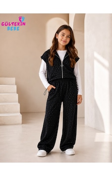 Son Öz Bebe Taşlı Yelekli Üçlü Kız Takım 10-14 Yaş -so0045875 - Siyah Son Öz Bebe Taşlı Yelekli Üçlü Kız Takım 10-14 Yaş -so0045875 - Siyah