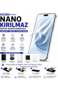 İphone 17 Air Uyumlu Şeffaf Nano Kırılmaz Hidrojel Ekran Koruyucu Darbe Emici Tam Kaplama Kılıf Dostu İphone 17 Air Uyumlu Şeffaf Nano Kırılmaz Hidrojel Ekran Koruyucu Darbe Emici Tam Kaplama Kılıf Dostu