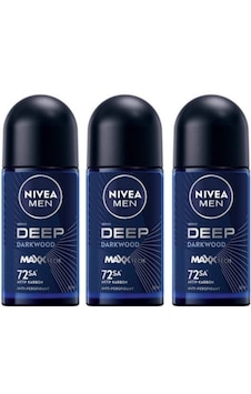 Nivea Deep Aktif Karbon Darkwood 72 Saat Erkek Roll-on Deodorant 3 X 50 Ml Nivea Deep Aktif Karbon Darkwood 72 Saat Erkek Roll-on Deodorant 3 X 50 Ml