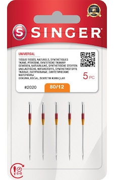 Singer Ev Tipi Dikiş Makine İğnesi 12 Numara 2020-80/12 Singer Ev Tipi Dikiş Makine İğnesi 12 Numara 2020-80/12
