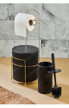 Lüx Gold Banyo Tuvalet Kağıtlığı Çöp Kovası Tuvalet Fırçası 3lü Set 6 Litre Paslanmaz Tel Plastik Siyah Lüx Gold Banyo Tuvalet Kağıtlığı Çöp Kovası Tuvalet Fırçası 3lü Set 6 Litre Paslanmaz Tel Plastik Siyah