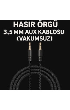 1.5 Metre Aux Kablo Hasır Örgü 3.5mm Aux Kablosu Vakumsuz 1.5 Metre Aux Kablo Hasır Örgü 3.5mm Aux Kablosu Vakumsuz