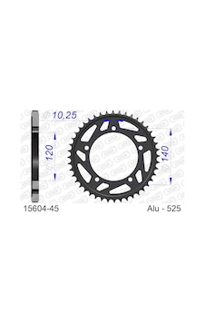 Afam Suzukı Gsx-r600 01-05 Aluminyum Arka Dişli 525 Afam Suzukı Gsx-r600 01-05 Aluminyum Arka Dişli 525