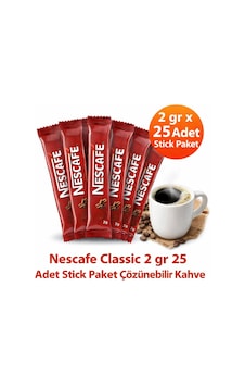Kahve Classic 2 Gr 25 Adet Stick Paket Çözünebilir Kahve Kahve Classic 2 Gr 25 Adet Stick Paket Çözünebilir Kahve