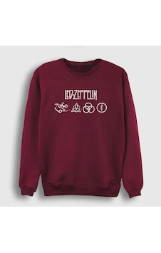Presmono Unisex Symbols Led Zeppelin Sweatshirt Bordo Presmono Unisex Symbols Led Zeppelin Sweatshirt Bordo