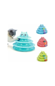 Easy Pet 3 Katlı Kedi Başlıklı Kedi Oyuncağı Çok Renkli