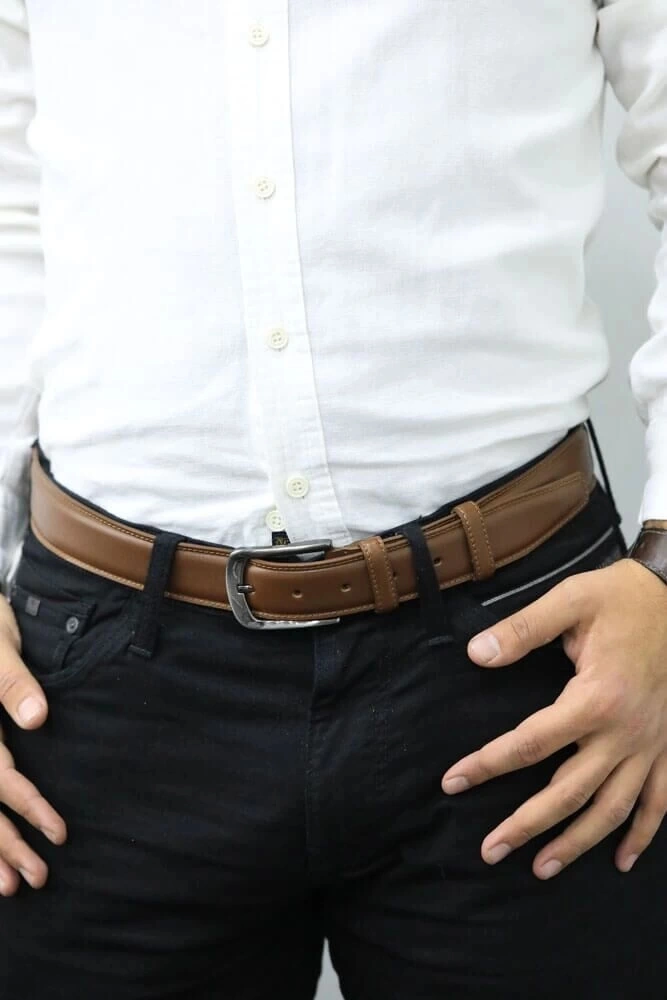Guard Taba Dikişli Klasik Deri Erkek Kemeri - 3,5 Cm Çok Renkli Guard Taba Dikişli Klasik Deri Erkek Kemeri - 3,5 Cm Çok Renkli