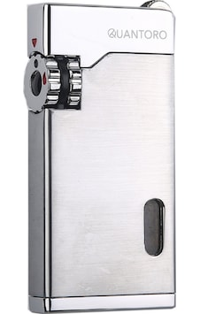 Quantoro Çift Torch Pürmüz Gümüş Metal Puro Çakmağı - Trz1145 Quantoro Çift Torch Pürmüz Gümüş Metal Puro Çakmağı - Trz1145