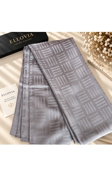 Ellovia Gri Çizgili İpek Eşarp Ellovia Gri Çizgili İpek Eşarp