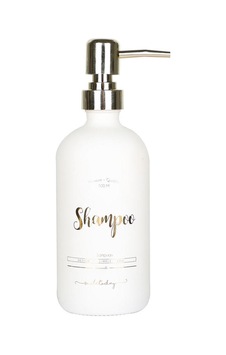 Beyaz Cam Şampuan Şişesi - 500 Ml Shampoo Beyaz Beyaz Beyaz Cam Şampuan Şişesi - 500 Ml Shampoo Beyaz Beyaz