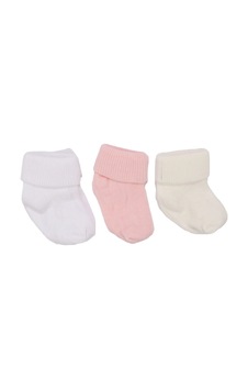 Bebegen Unisex Pembe Beyaz Ekru Kıvrık 3'lü Çorap 0-6 Ay Çok Renkli Bebegen Unisex Pembe Beyaz Ekru Kıvrık 3'lü Çorap 0-6 Ay Çok Renkli