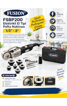 Fusion FSBP200 Elektrikli El Tipi Pafta Makinesi 1/2"- 2" Fusion FSBP200 Elektrikli El Tipi Pafta Makinesi 1/2"- 2"
