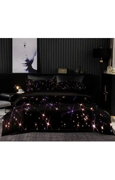 Space Çift Kişilik 4 Parça Luxury Nevresim Takımı Siyah